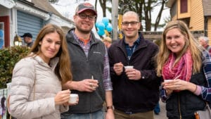 Guest enjoy chowder at the Cabin Fever Festival