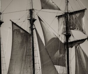Tall sails at The Mystic Seaport Museum