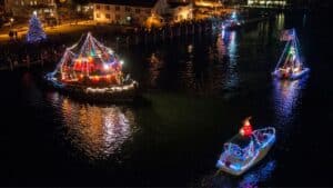 Holiday Lighted Boat Parade in Mystic
