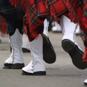 Boots marching in Mystic Irish Parade