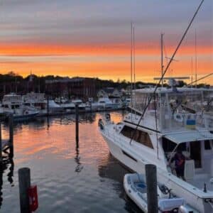Sunset Views at Red 36 on the Mystic Marina